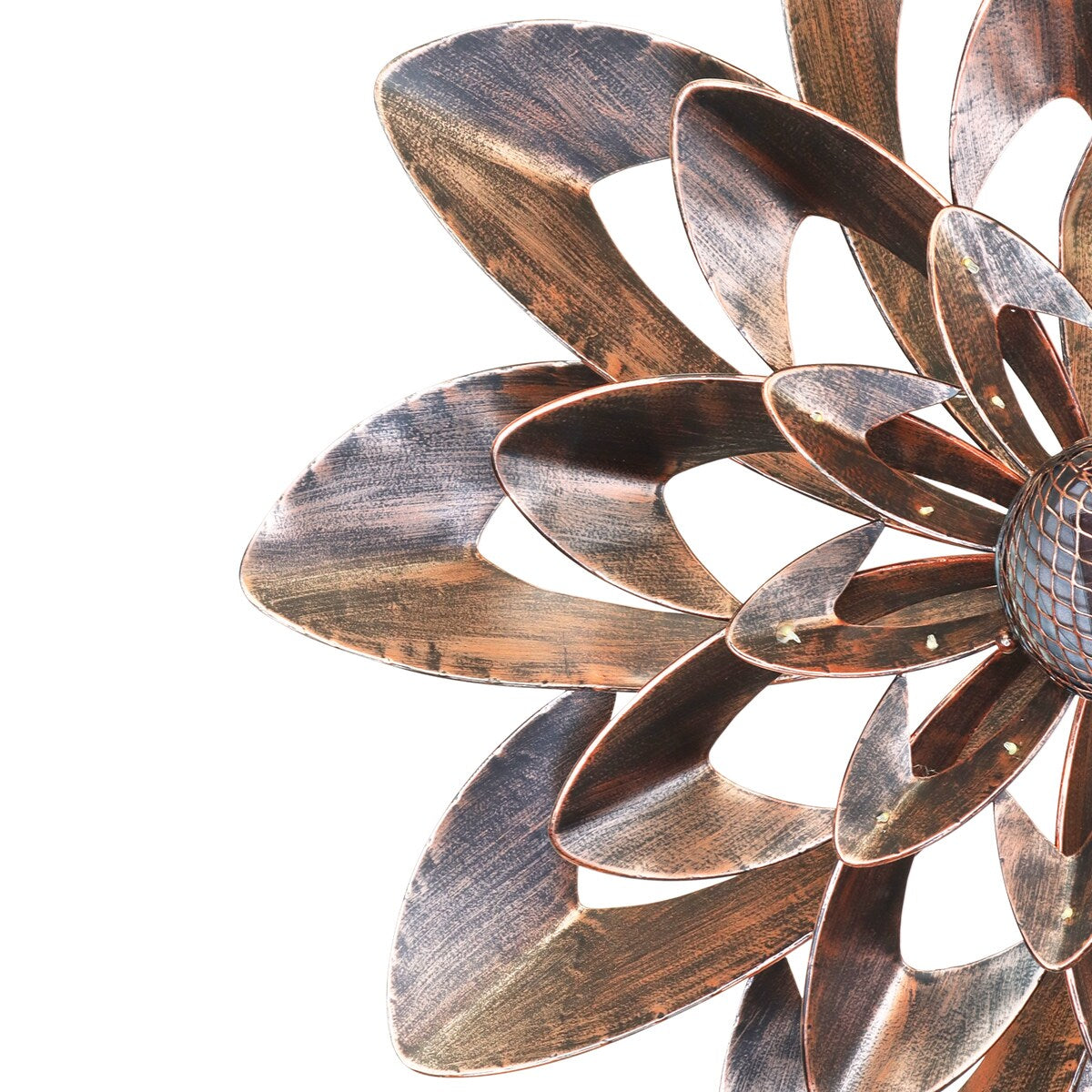 Exhart Solar Bronze Double Kinetic Spinner Stake, 27 by 74 Inches