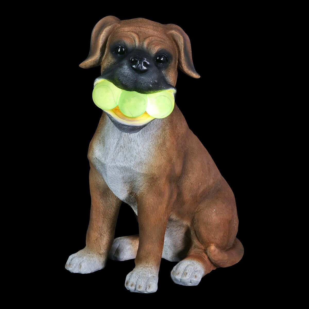 Exhart Solar Dog with LED Tennis Balls Garden Statuary, 14 Inch tall