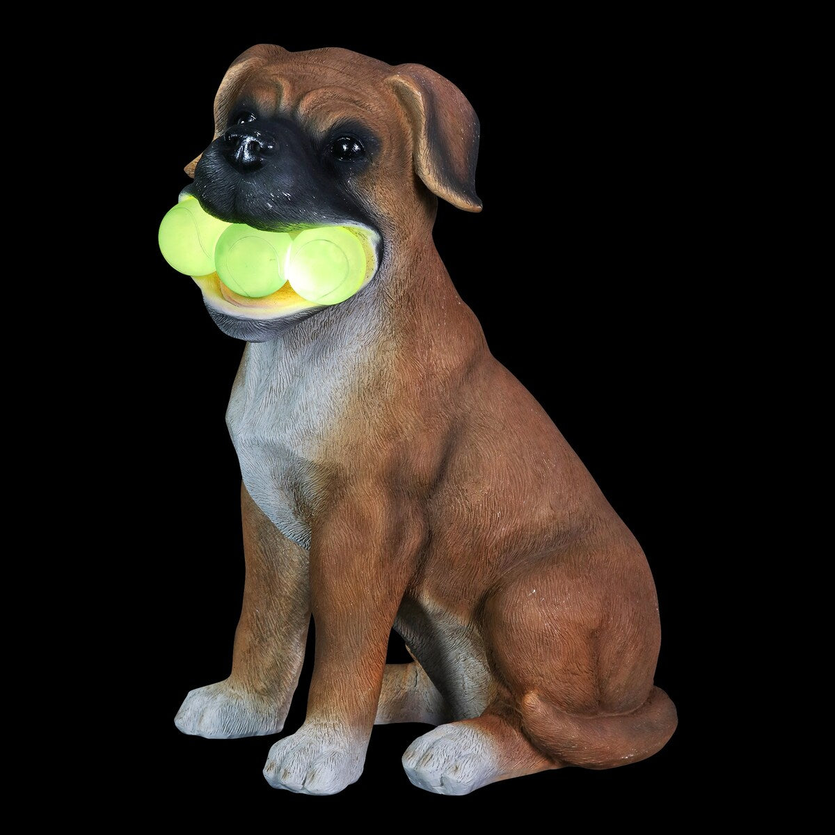 Exhart Solar Dog with LED Tennis Balls Garden Statuary, 14 Inch tall