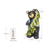 Exhart Solar Fish Stringing Welcome Bear, 13 Inch