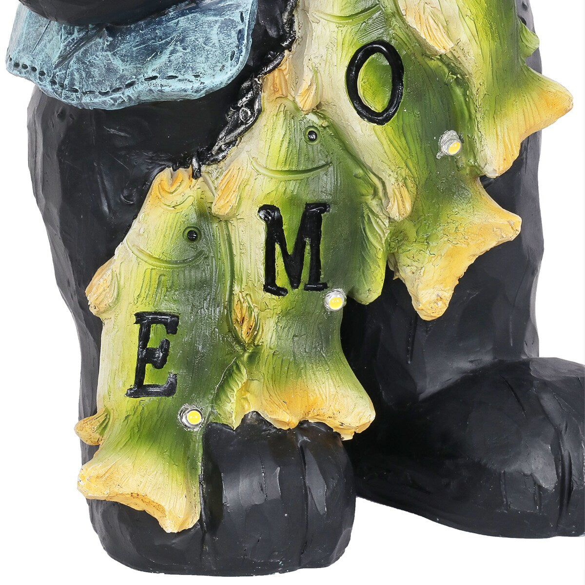 Exhart Solar Fish Stringing Welcome Bear, 13 Inch