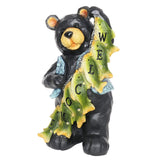 Exhart Solar Fish Stringing Welcome Bear, 13 Inch