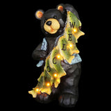 Exhart Solar Fish Stringing Welcome Bear, 13 Inch