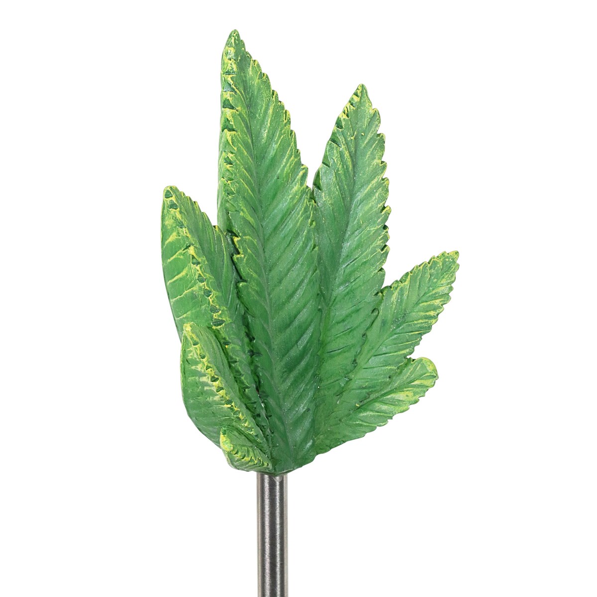 Exhart Solar Ganja Leaf Resin Garden Stake, 4 by 30 Inches