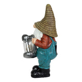 Exhart Solar Garden Gnome with LED Firefly Watering Can Statuary, 5 by 12.5 Inch