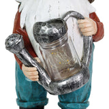 Exhart Solar Garden Gnome with LED Firefly Watering Can Statuary, 5 by 12.5 Inch