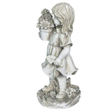 Exhart Solar Girl with a Flower Pot Garden Statue, 18 Inch