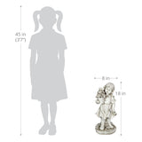 Exhart Solar Girl with a Flower Pot Garden Statue, 18 Inch