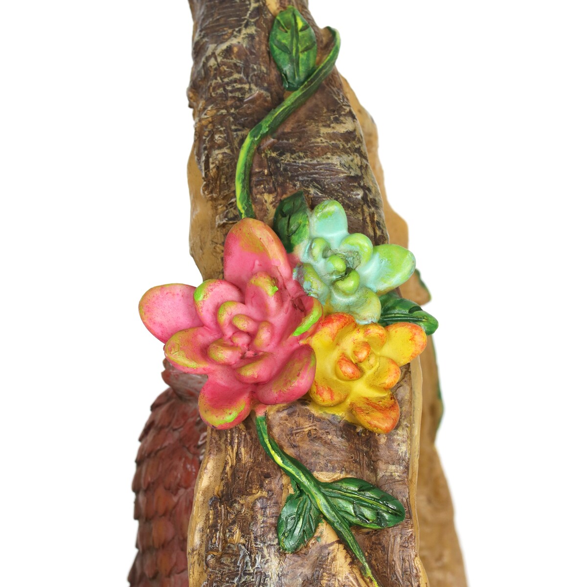 Exhart Solar Owl Family in a Tree Stump Garden Statue, 6 by 13 Inches