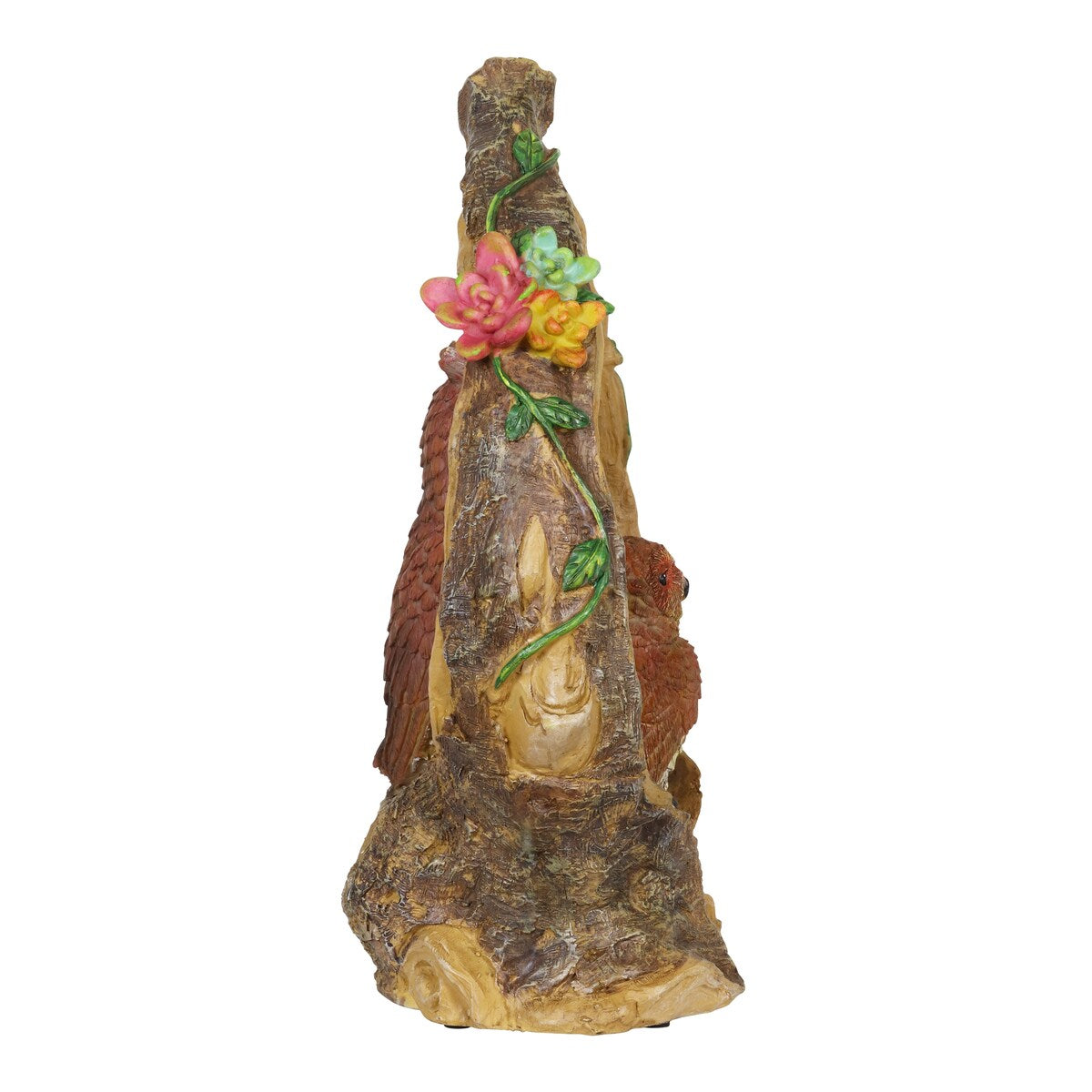 Exhart Solar Owl Family in a Tree Stump Garden Statue, 6 by 13 Inches