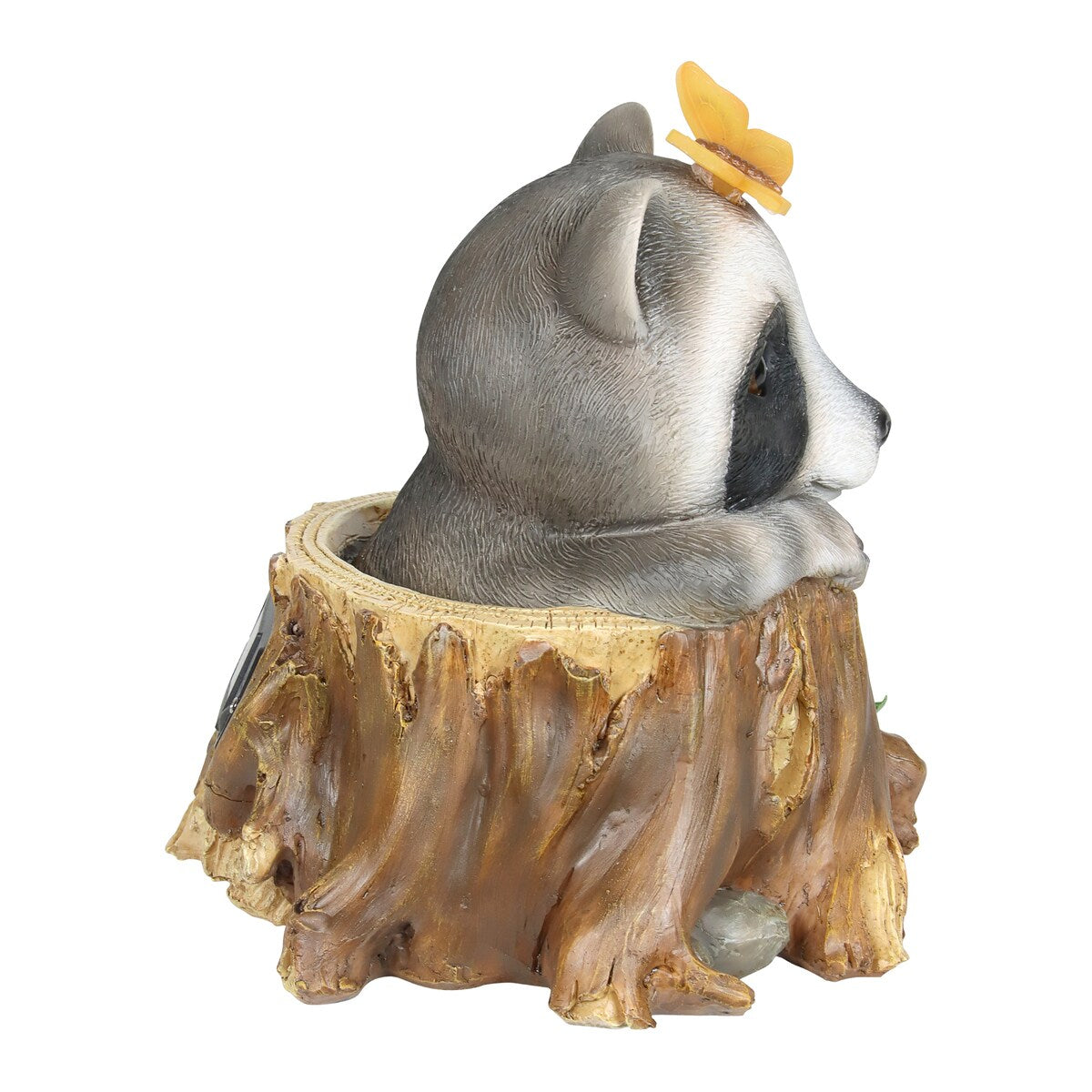 Exhart Solar Peekaboo Racoon Garden Statue, 8.5 Inches tall