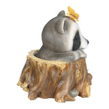 Exhart Solar Peekaboo Racoon Garden Statue, 8.5 Inches tall