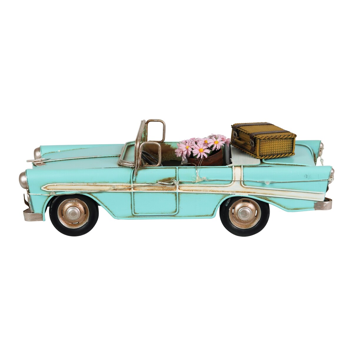 Exhart Vintage Convertible Car LED Statue with a Battery Powered Timer, 10.5 by 4.5 x 4 Inches