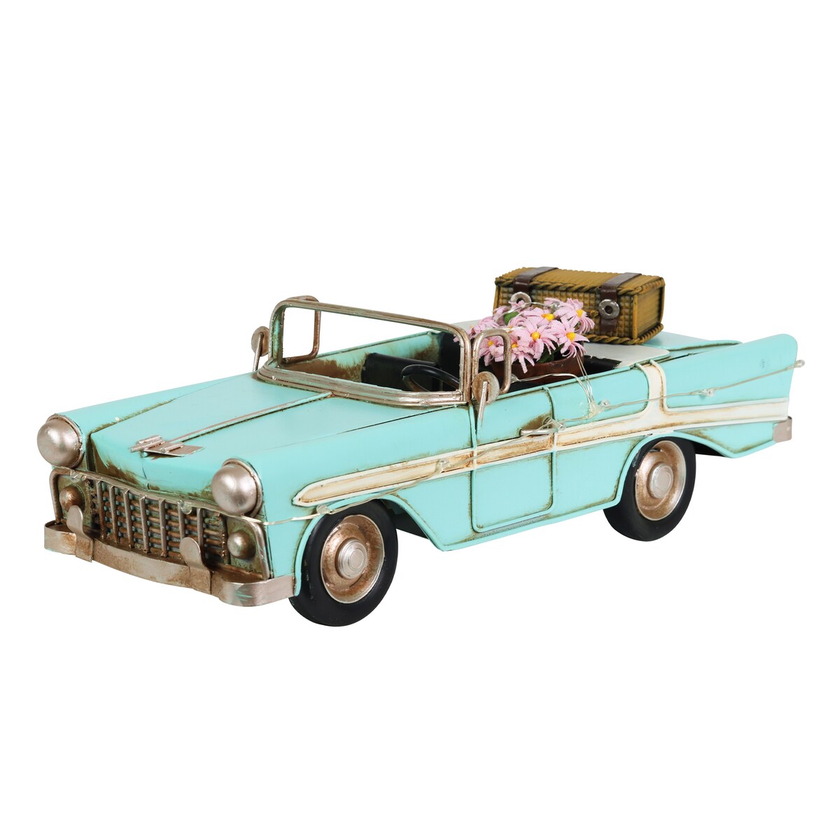 Exhart Vintage Convertible Car LED Statue with a Battery Powered Timer, 10.5 by 4.5 x 4 Inches