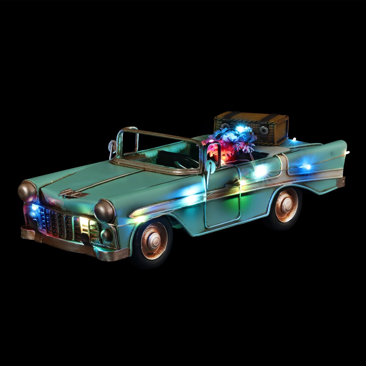 Exhart Vintage Convertible Car LED Statue with a Battery Powered Timer, 10.5 by 4.5 x 4 Inches