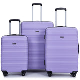 Expandable 3 Piece Luggage Sets PC Lightweight & Durable Suitcase with Two Hooks, Spinner Wheels, TSA Lock, (21/25/29)
