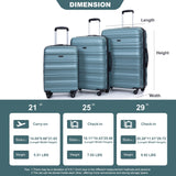 Expandable 3 Piece Luggage Sets PC Lightweight & Durable Suitcase with Two Hooks, Spinner Wheels, TSA Lock, (21/25/29)