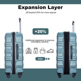 Expandable 3 Piece Luggage Sets PC Lightweight & Durable Suitcase with Two Hooks, Spinner Wheels, TSA Lock, (21/25/29)