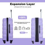 Expandable 3 Piece Luggage Sets PC Lightweight & Durable Suitcase with Two Hooks, Spinner Wheels, TSA Lock, (21/25/29)