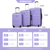 Expandable 3 Piece Luggage Sets PC Lightweight & Durable Suitcase with Two Hooks, Spinner Wheels, TSA Lock, (21/25/29)