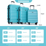 Expandable 3 Piece Luggage Sets PC Lightweight & Durable Suitcase with Two Hooks, Spinner Wheels, TSA Lock, (21/25/29)