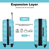 Expandable 3 Piece Luggage Sets PC Lightweight & Durable Suitcase with Two Hooks, Spinner Wheels, TSA Lock, (21/25/29)