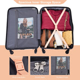 Expandable 3 Piece Luggage Sets PC Lightweight & Durable Suitcase with Two Hooks, Spinner Wheels, TSA Lock, (21/25/29)