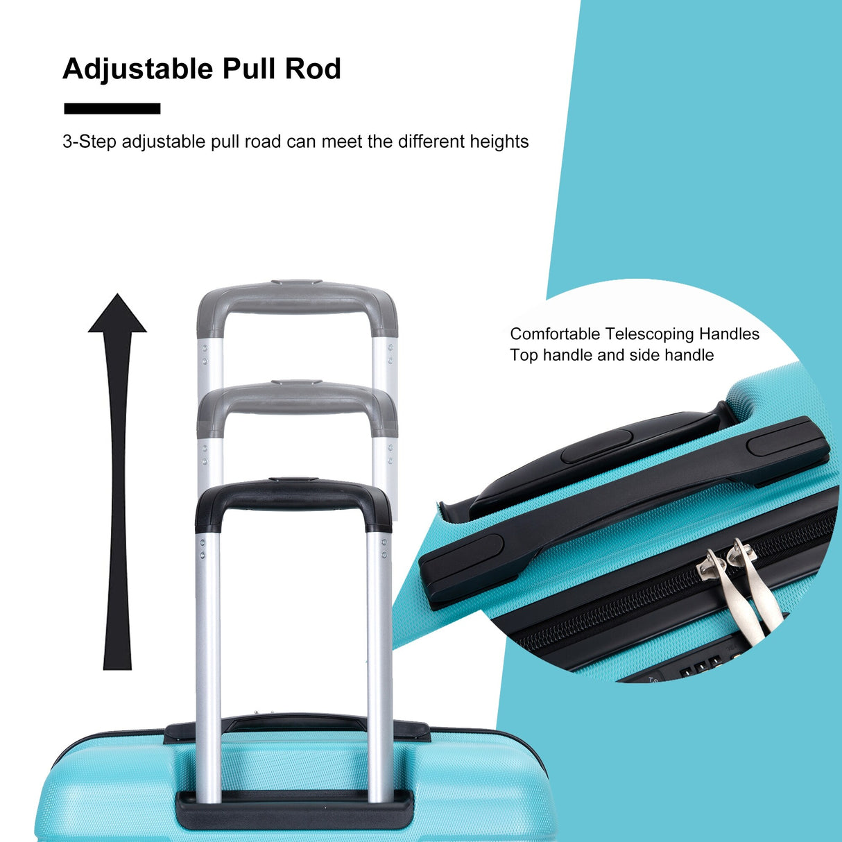 Expandable 3 Piece Luggage Sets PC Lightweight & Durable Suitcase with Two Hooks, Spinner Wheels, TSA Lock, (21/25/29)