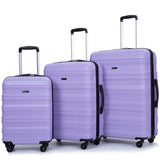 Expandable 3 Piece Luggage Sets PC Lightweight & Durable Suitcase with Two Hooks, Spinner Wheels, TSA Lock, (21/25/29)