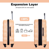 Expandable 3 Piece Luggage Sets PC Lightweight & Durable Suitcase with Two Hooks, Spinner Wheels, TSA Lock, (21/25/29)