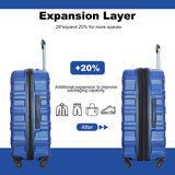 Expandable 3 Piece Luggage Sets PC Lightweight & Durable Suitcase with Two Hooks, Spinner Wheels, TSA Lock, (21/25/29)