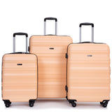 Expandable 3 Piece Luggage Sets PC Lightweight & Durable Suitcase with Two Hooks, Spinner Wheels, TSA Lock, (21/25/29)