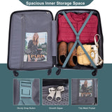 Expandable 3 Piece Luggage Sets PC Lightweight & Durable Suitcase with Two Hooks, Spinner Wheels, TSA Lock, (21/25/29)
