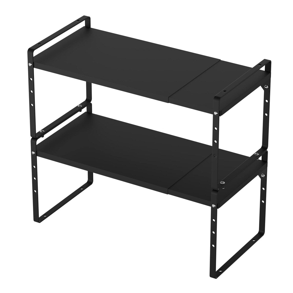 Expandable Cabinet Shelf Organizer Rack,Adjustable Height Large Stackable Kitchen Cupboard Cabinet