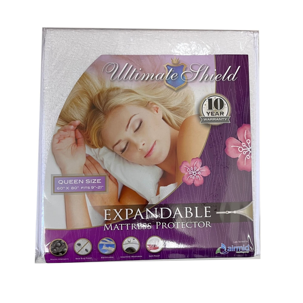 Expandable adjustable bed bug proof mattress protector to 21 inch high