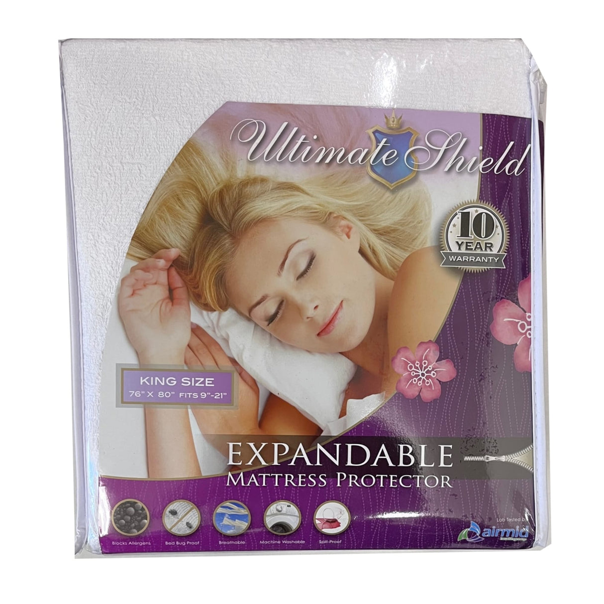 Expandable adjustable bed bug proof mattress protector to 21 inch high