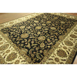 Exquisite Black/ Ivory Oriental Hand-knotted Wool Rajasthan Area Rug (9' x 12')