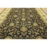Exquisite Black/ Ivory Oriental Hand-knotted Wool Rajasthan Area Rug (9' x 12')