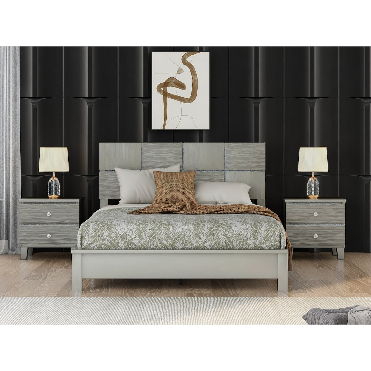 Exquisite Design Queen Size Platform Bed