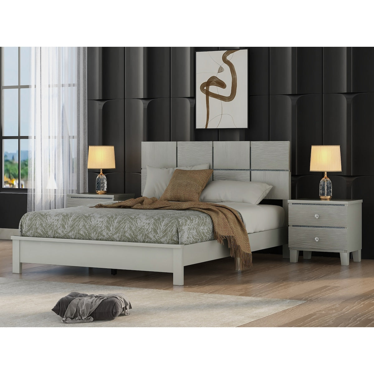 Exquisite Design Queen Size Platform Bed