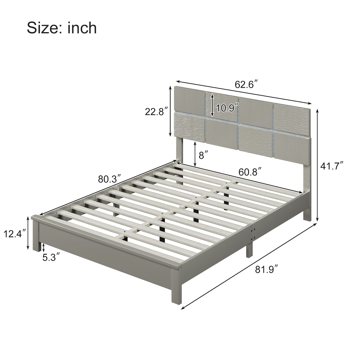 Exquisite Design Queen Size Platform Bed