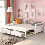 Extendable Bed Daybed with Two Drawers