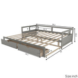 Extendable Bed Daybed with Two Drawers