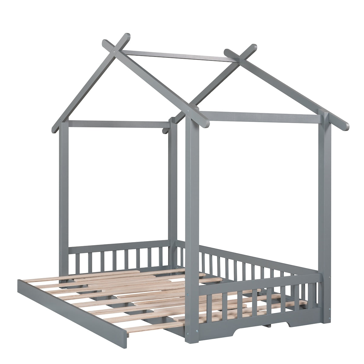 Extending House Bed, Twin to King Design Wooden Daybed for Bedroom