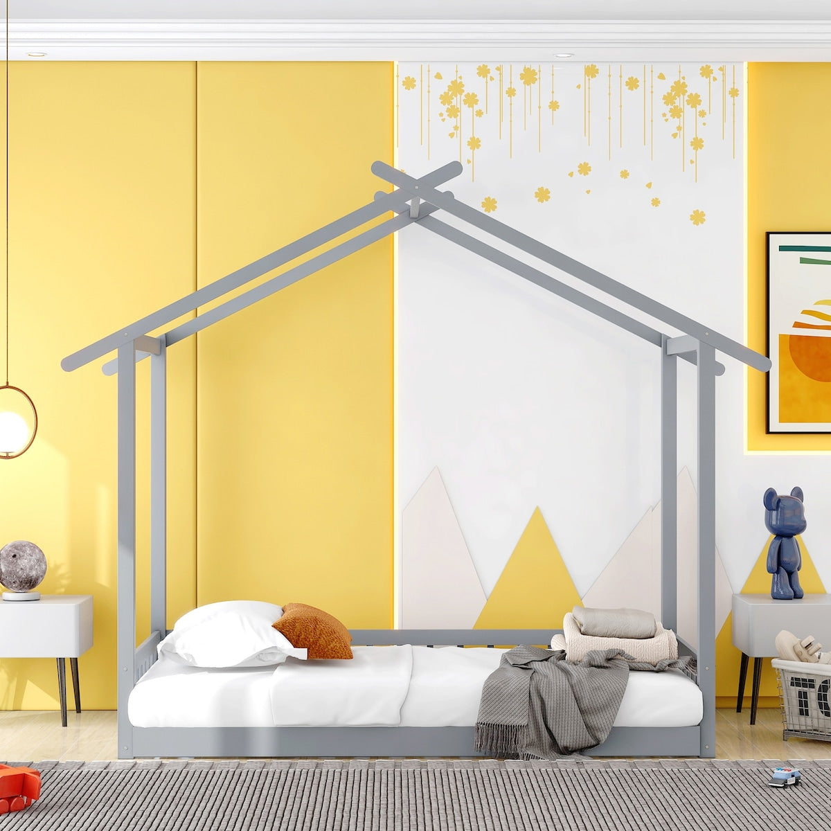 Extending House Bed, Twin to King Design Wooden Daybed for Bedroom