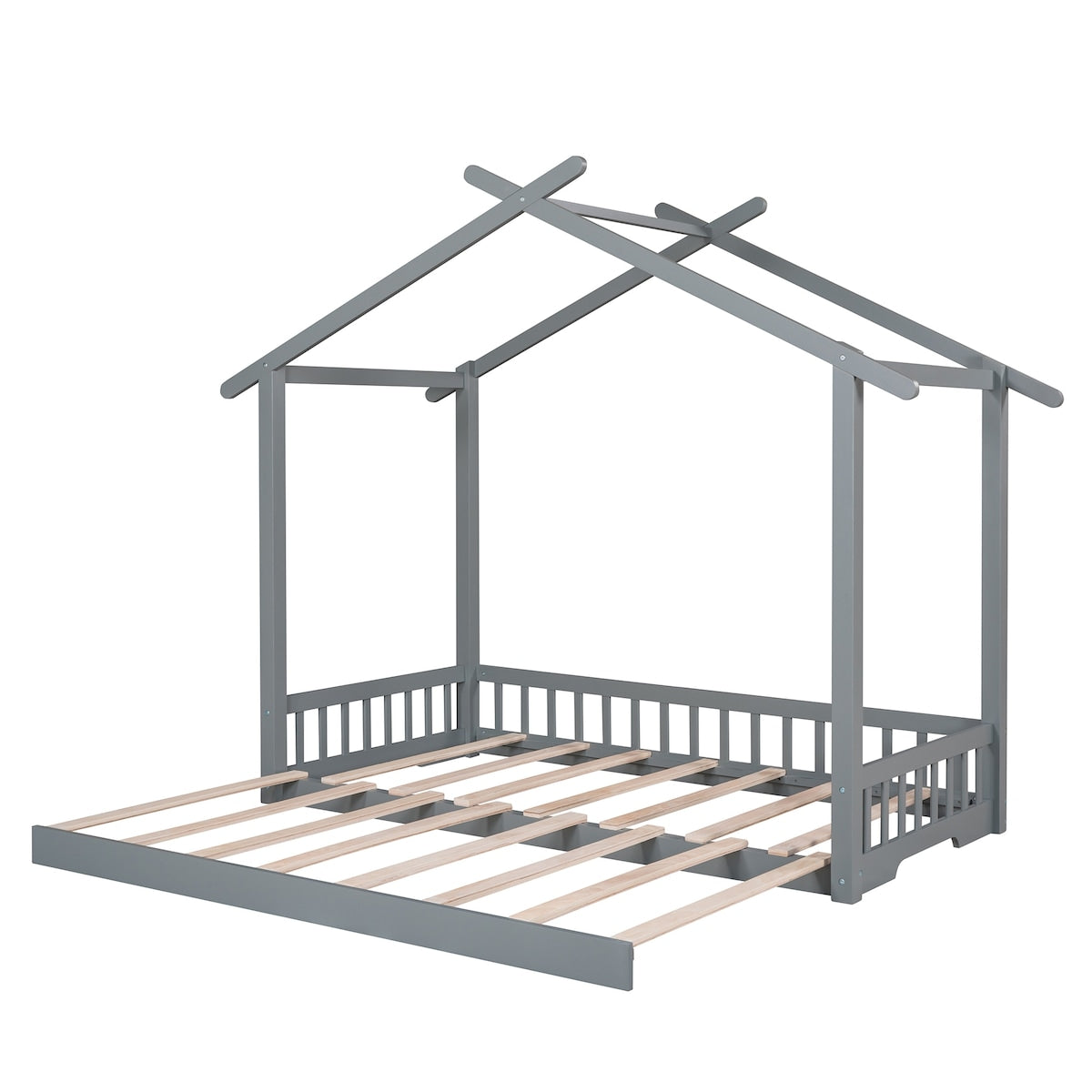 Extending House Bed, Twin to King Design Wooden Daybed for Bedroom