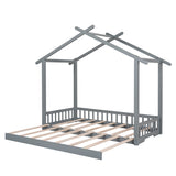 Extending House Bed, Twin to King Design Wooden Daybed for Bedroom