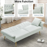 Extra Comfort Modern Style Faux Leather Sofa Bed with Adjustable Backrest and Armrest