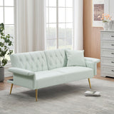 Extra Comfort Modern Style Faux Leather Sofa Bed with Adjustable Backrest and Armrest