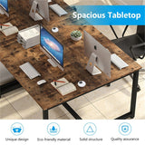Extra Large Double Computer Desk with Shelves,Two Person Desk